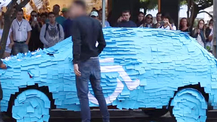 Handicap spot car prank