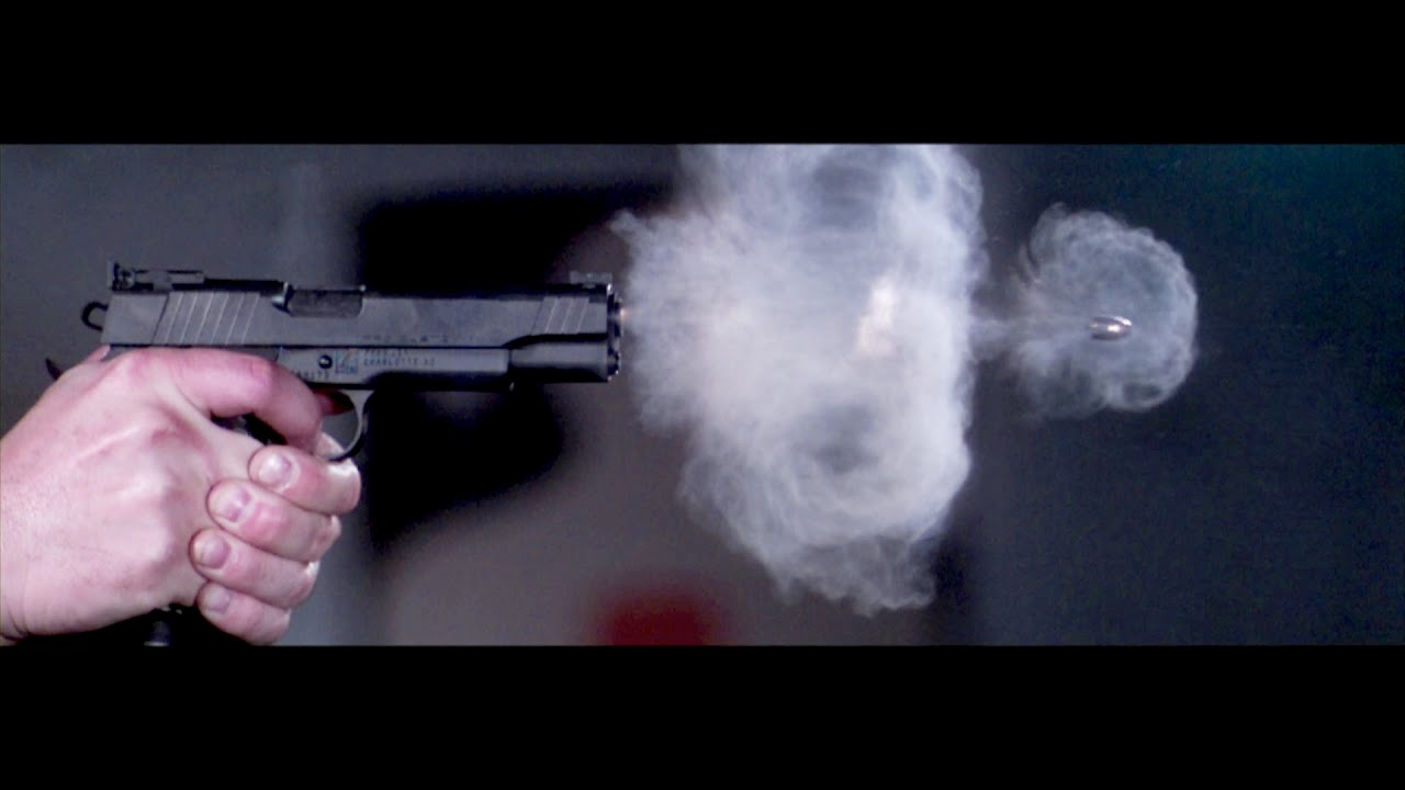 Pistol shot in slow motion