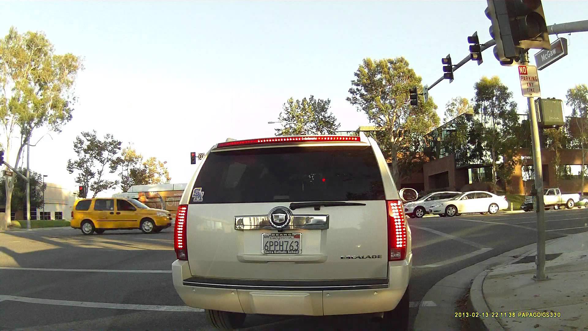 Small airplane lands on street