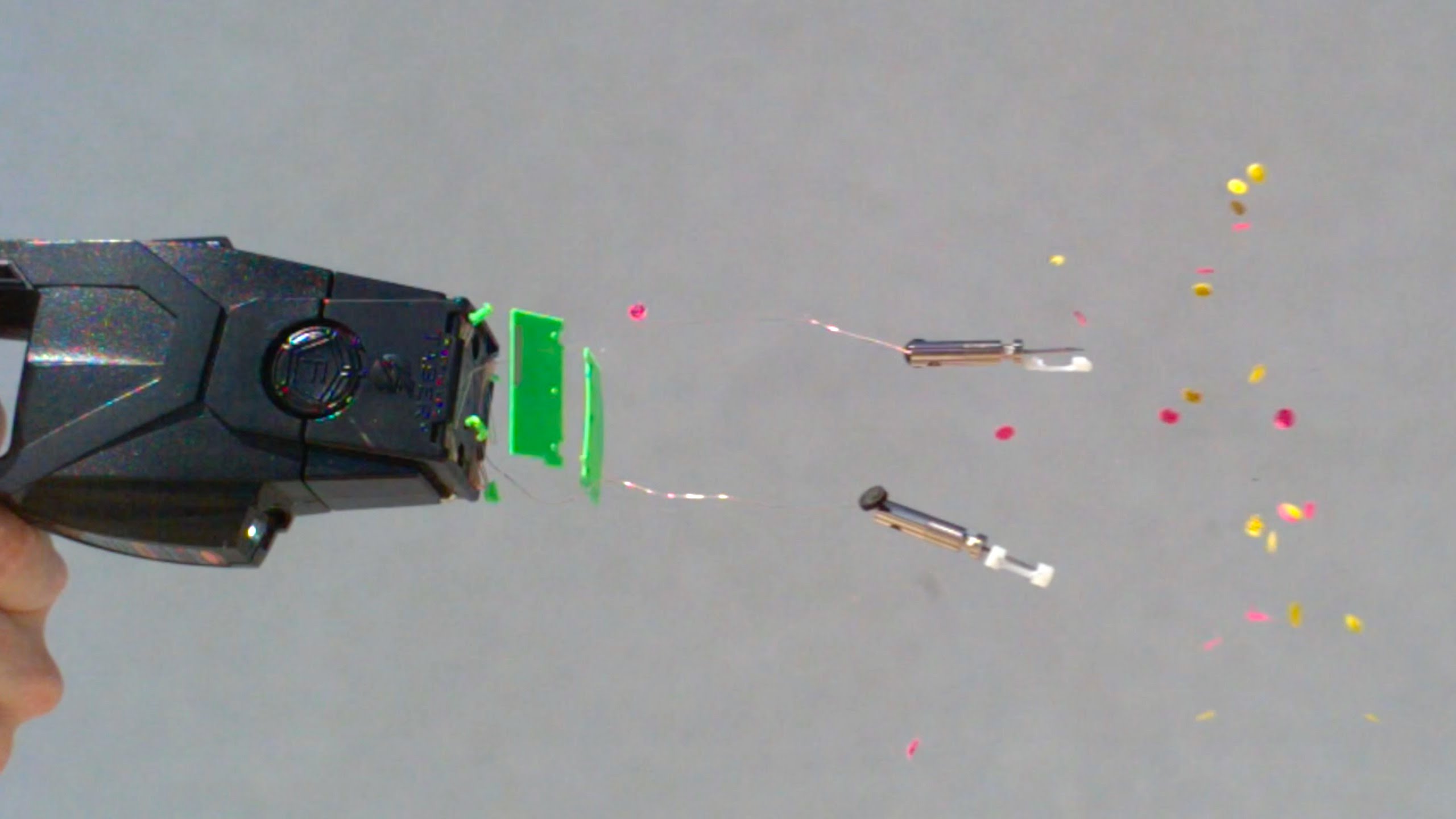 Taser impact in slow motion