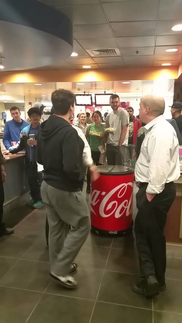 Drunk kid demanding mac and cheese