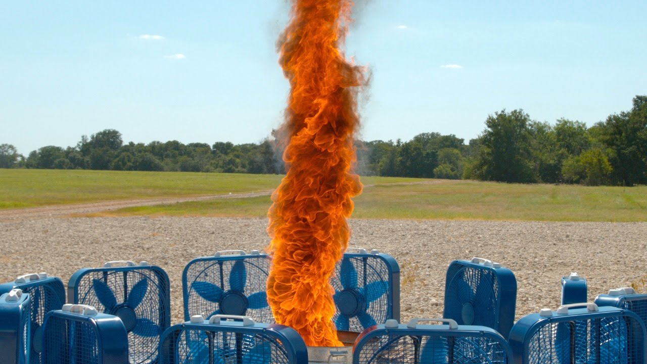 Slow motion fire tornado