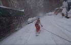 Snowboarding in New York City