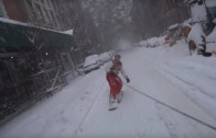 Snowboarding in New York City