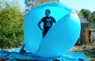 Inside a huge balloon in slow motion