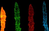 Rainbow flames in slow motion